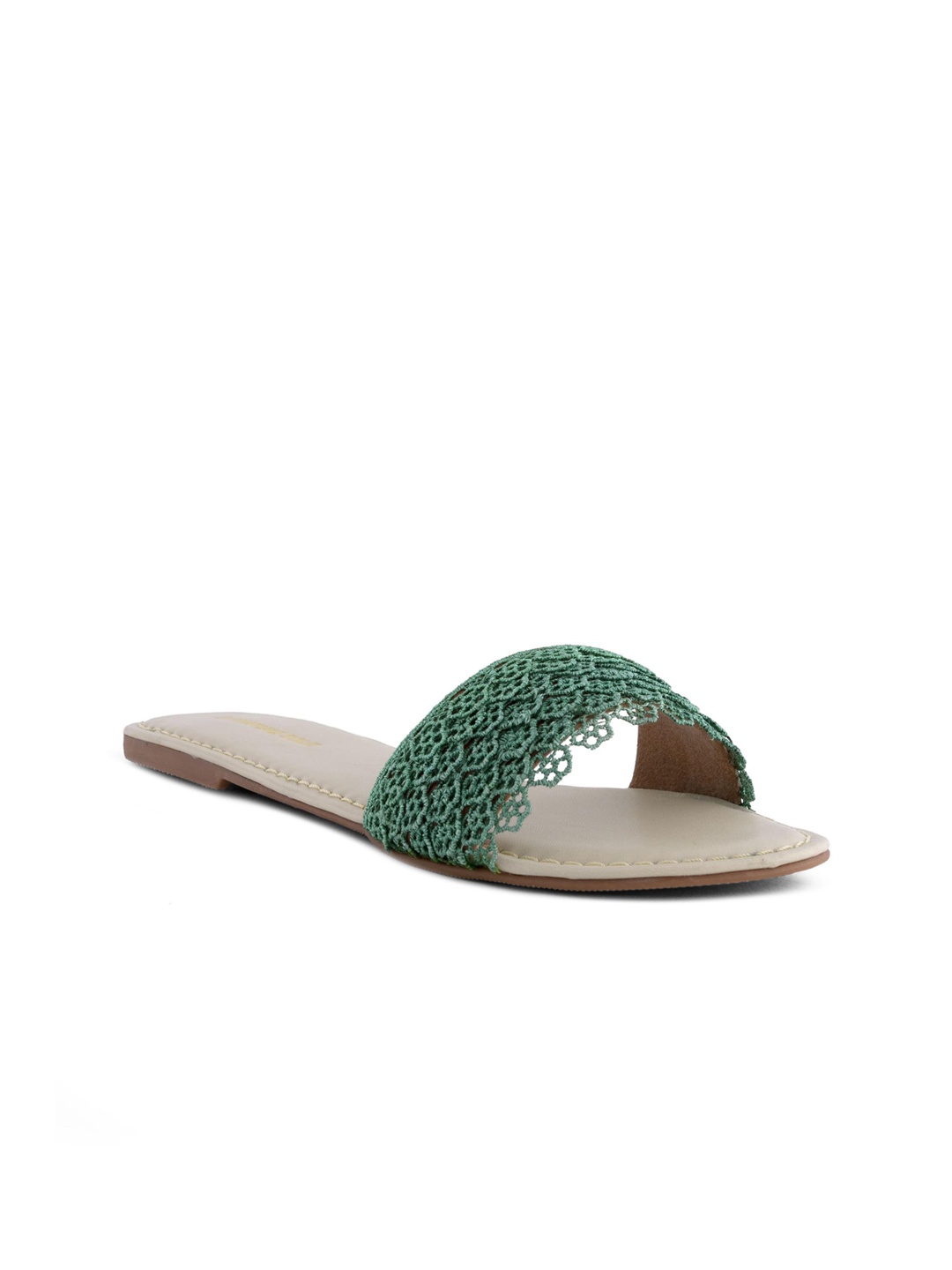 

Signature Sole Women Green Open Toe Flats