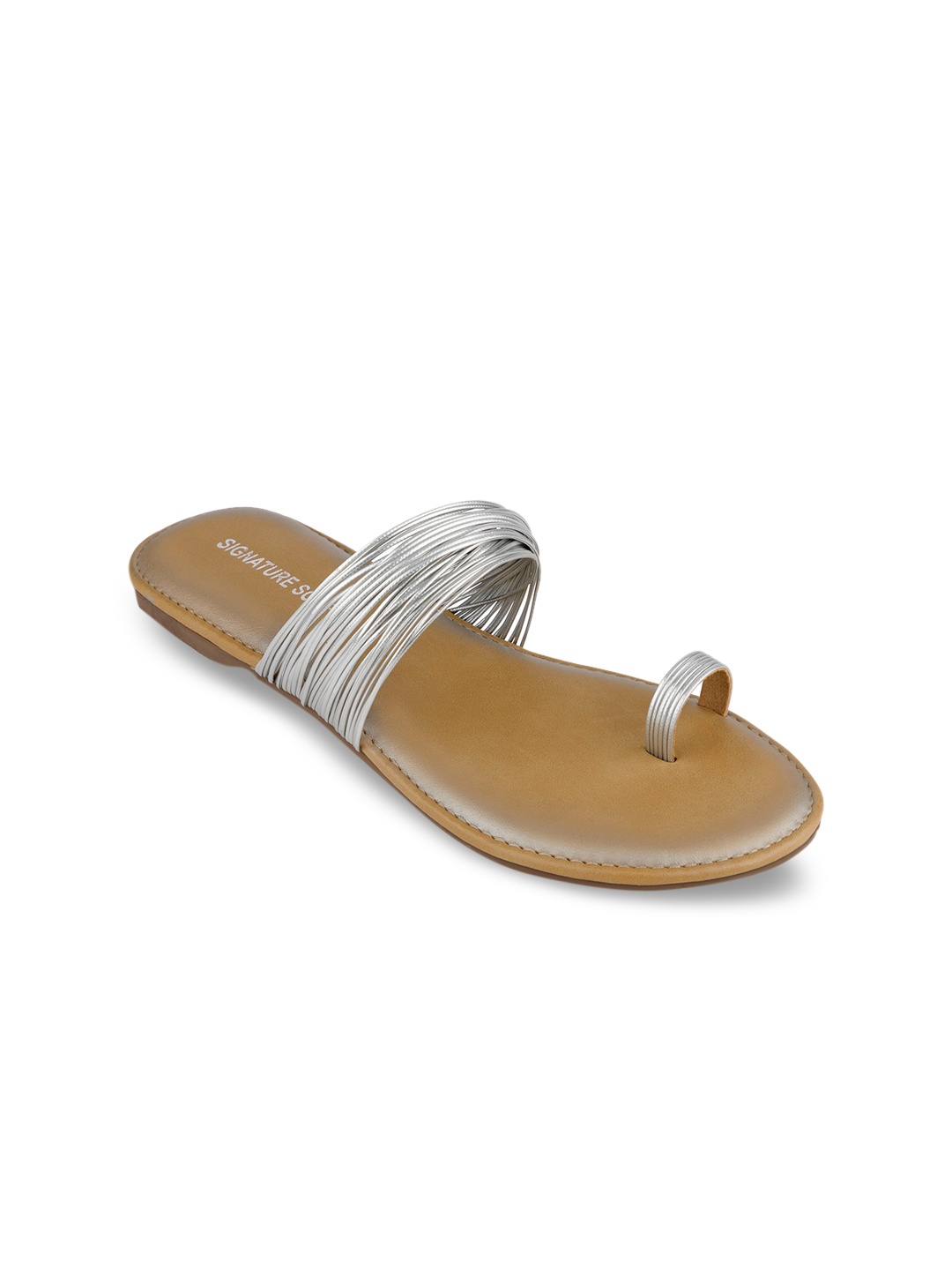 

Signature Sole Women Beige Ethnic One Toe Flats