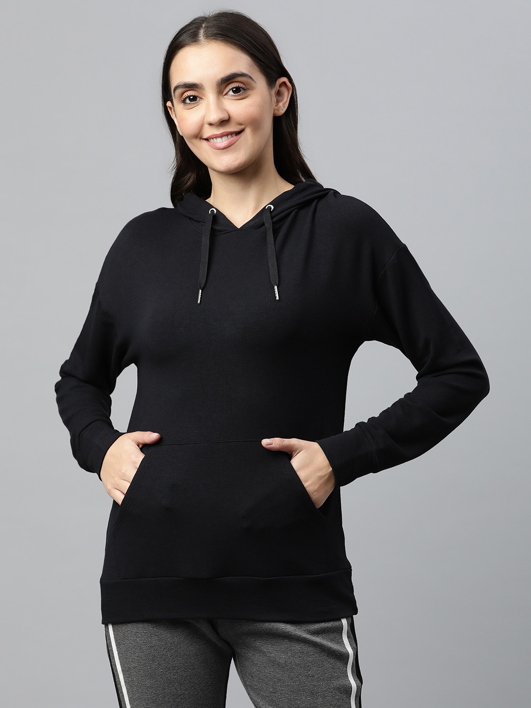 

Marks & Spencer Women Black Hooded Sweatshirt