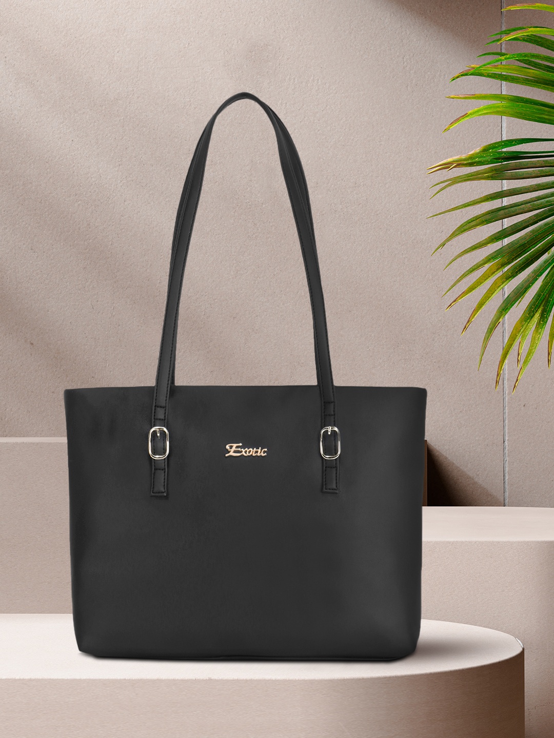 

Exotic Black Textured PU Structured Shoulder Bag