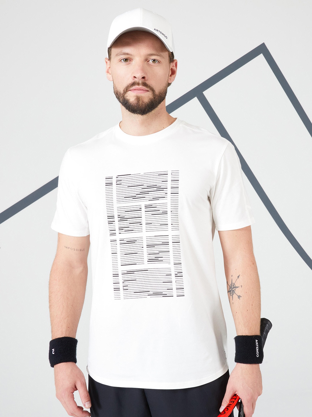 

Artengo By Decathlon Men Off White Soft Tennis T-Shirt