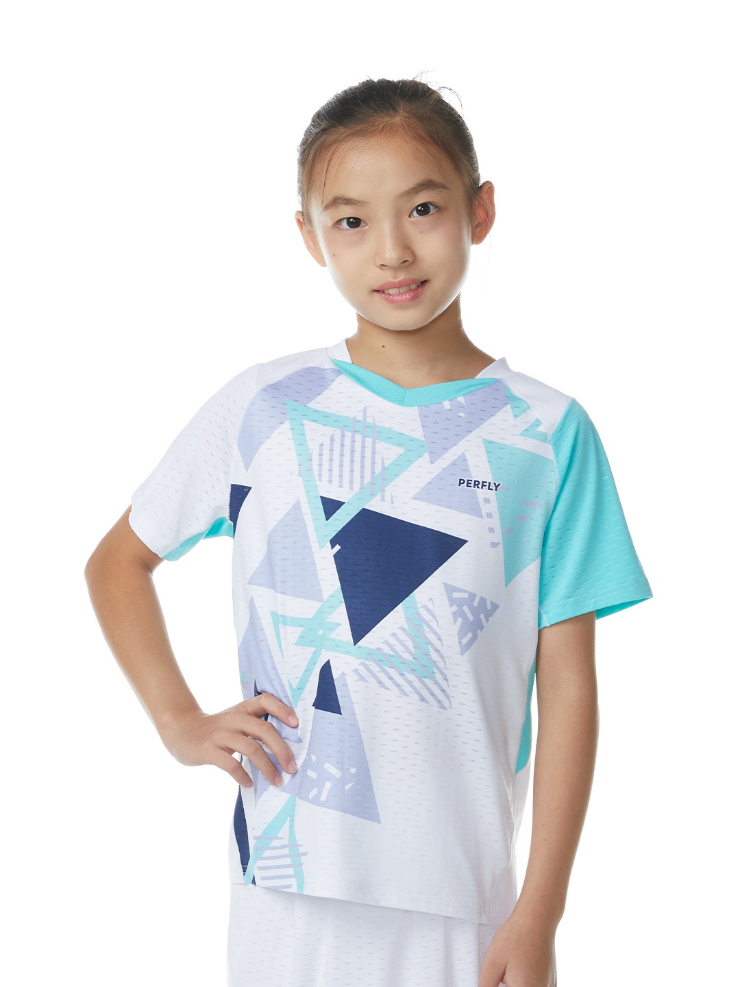 

PERFLY By Decathlon Kids Badminton T-Shirt, White