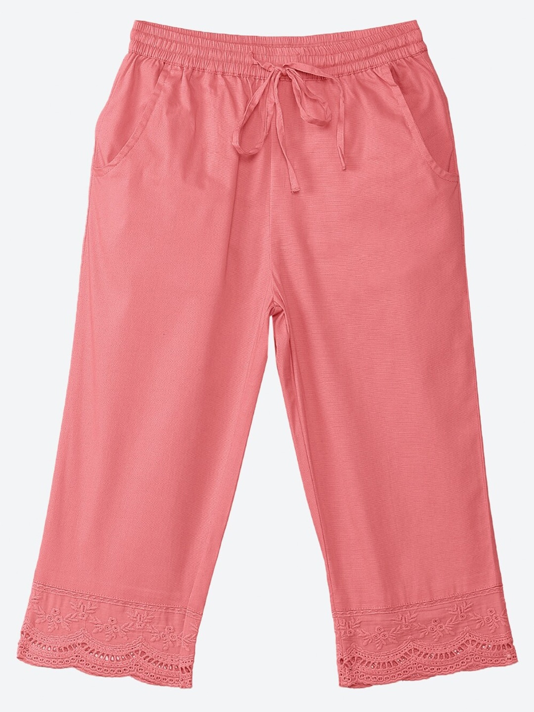 

Biba Girls Pink Solid Regular Fit Cotton Capris