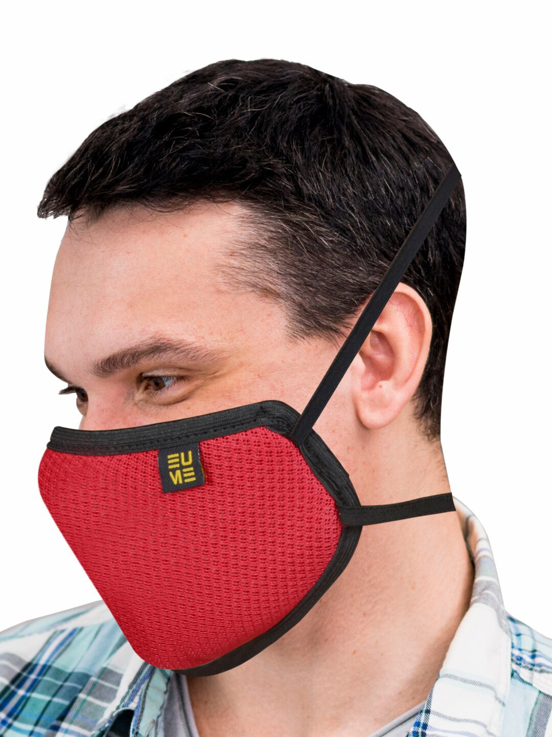 

EUME Pack of 3 Red & Black Solid 3 Ply Cotton Protective Outdoor Mask