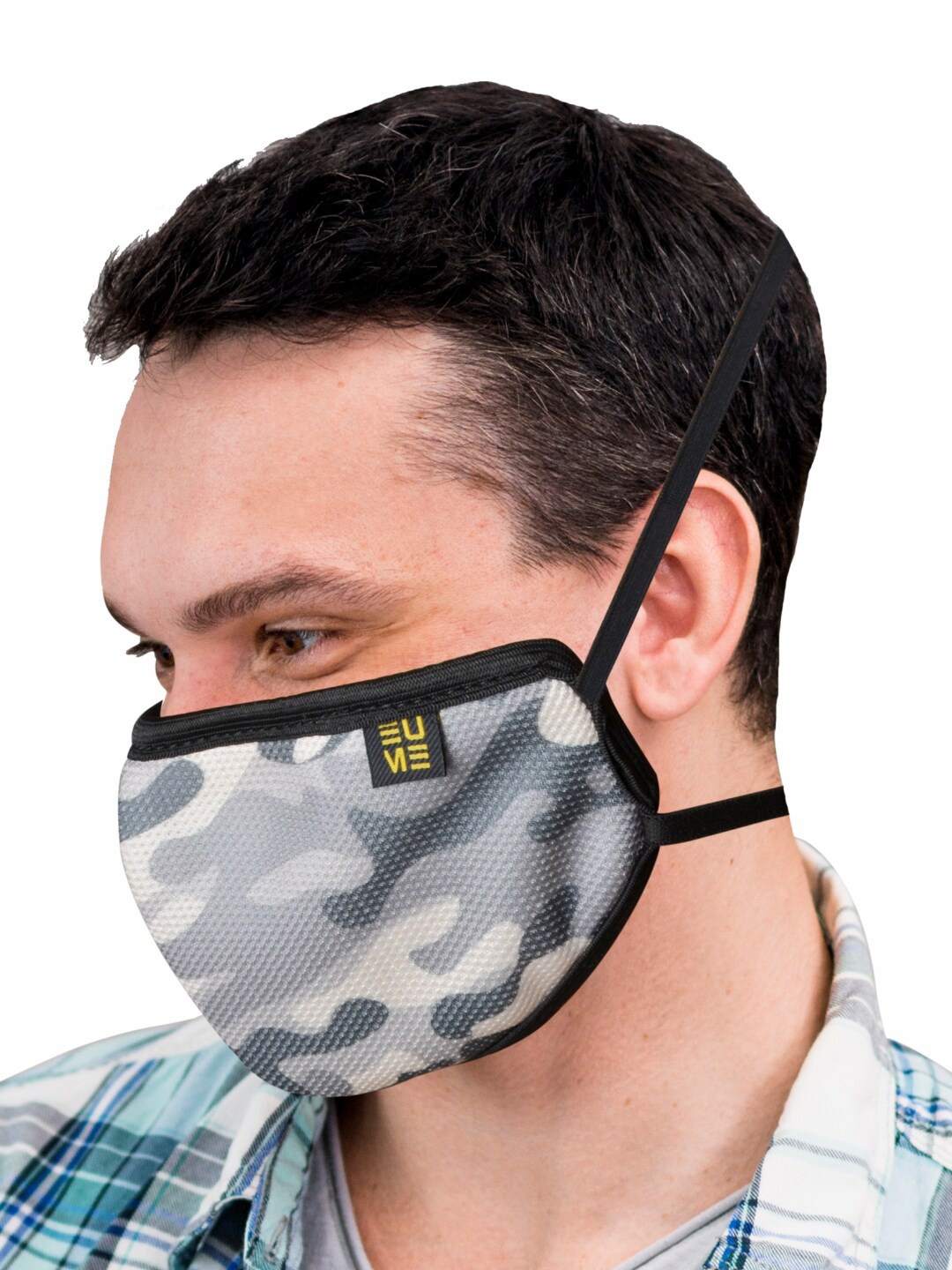 

EUME Grey & Black Printed 3-Ply Reusable Outdoor Face Mask