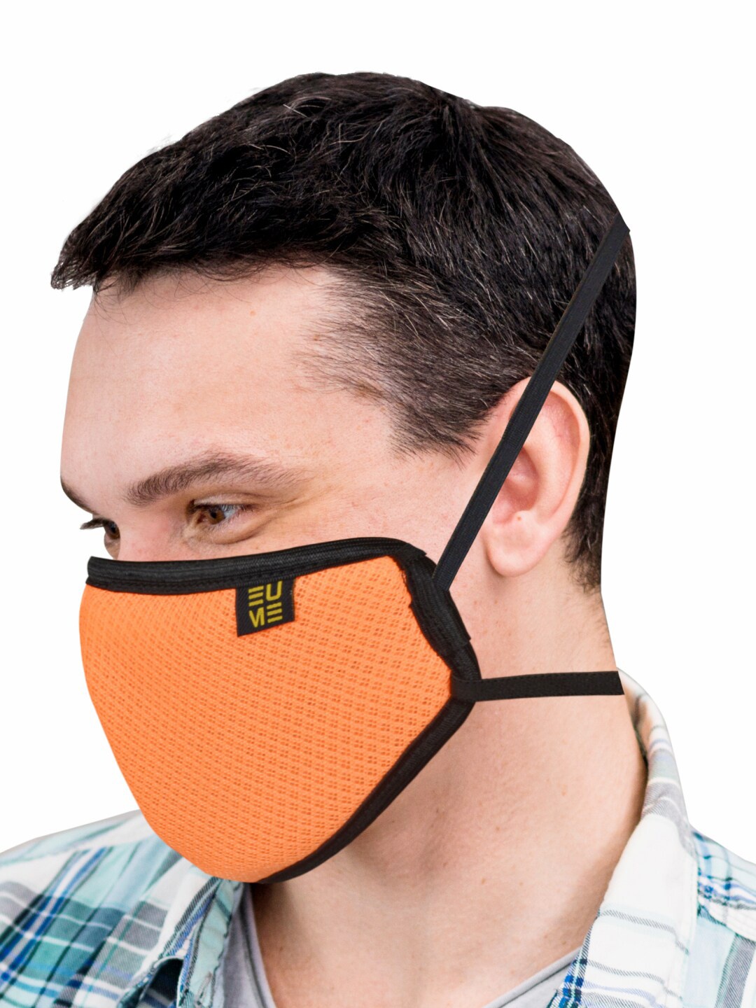 

EUME Unisex Pack Of 7 Orange & Black Solid 3-Ply Reusable Outdoor Face Mask