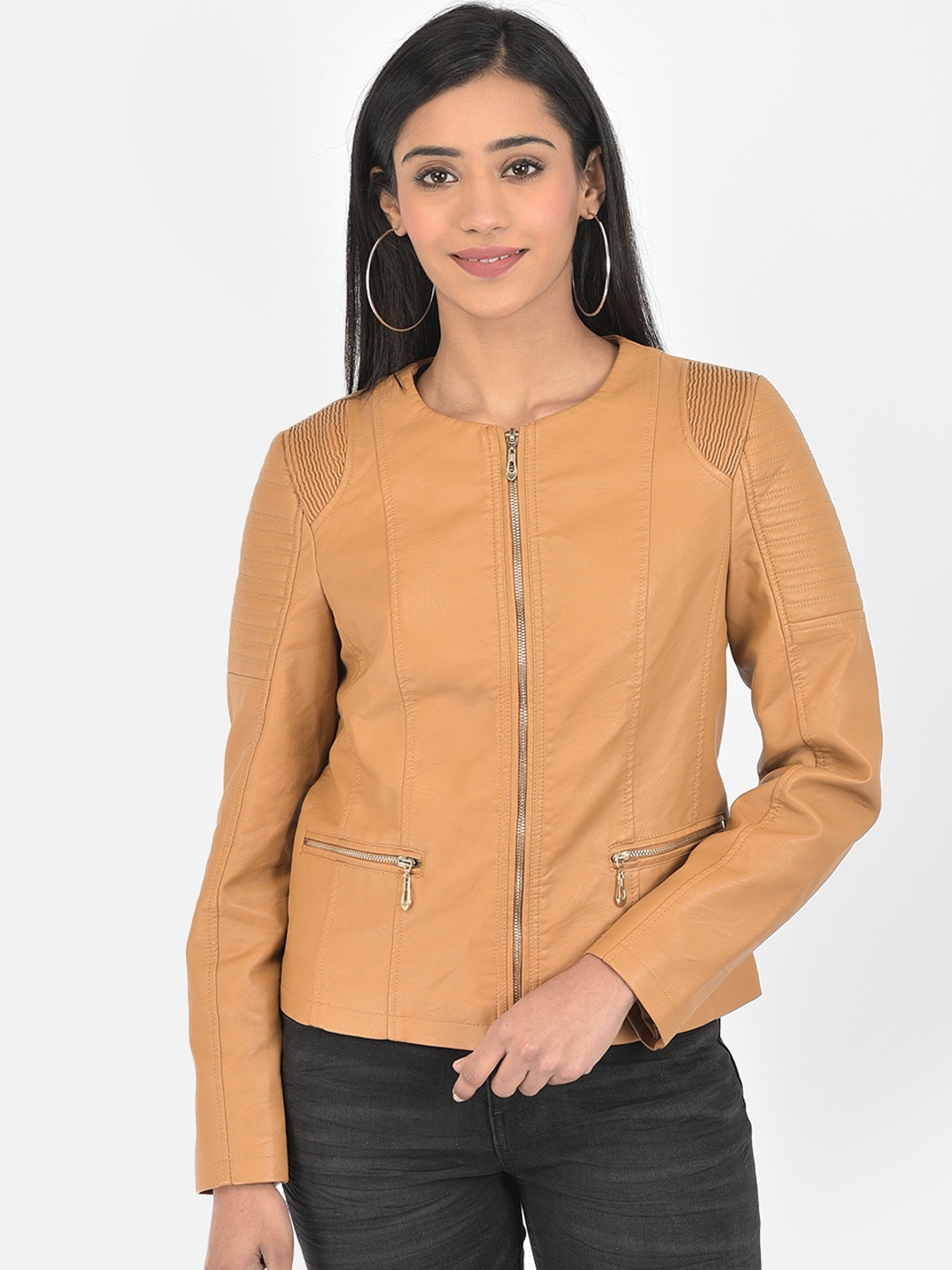 

Latin Quarters Women Brown Solid Tailored Jacket