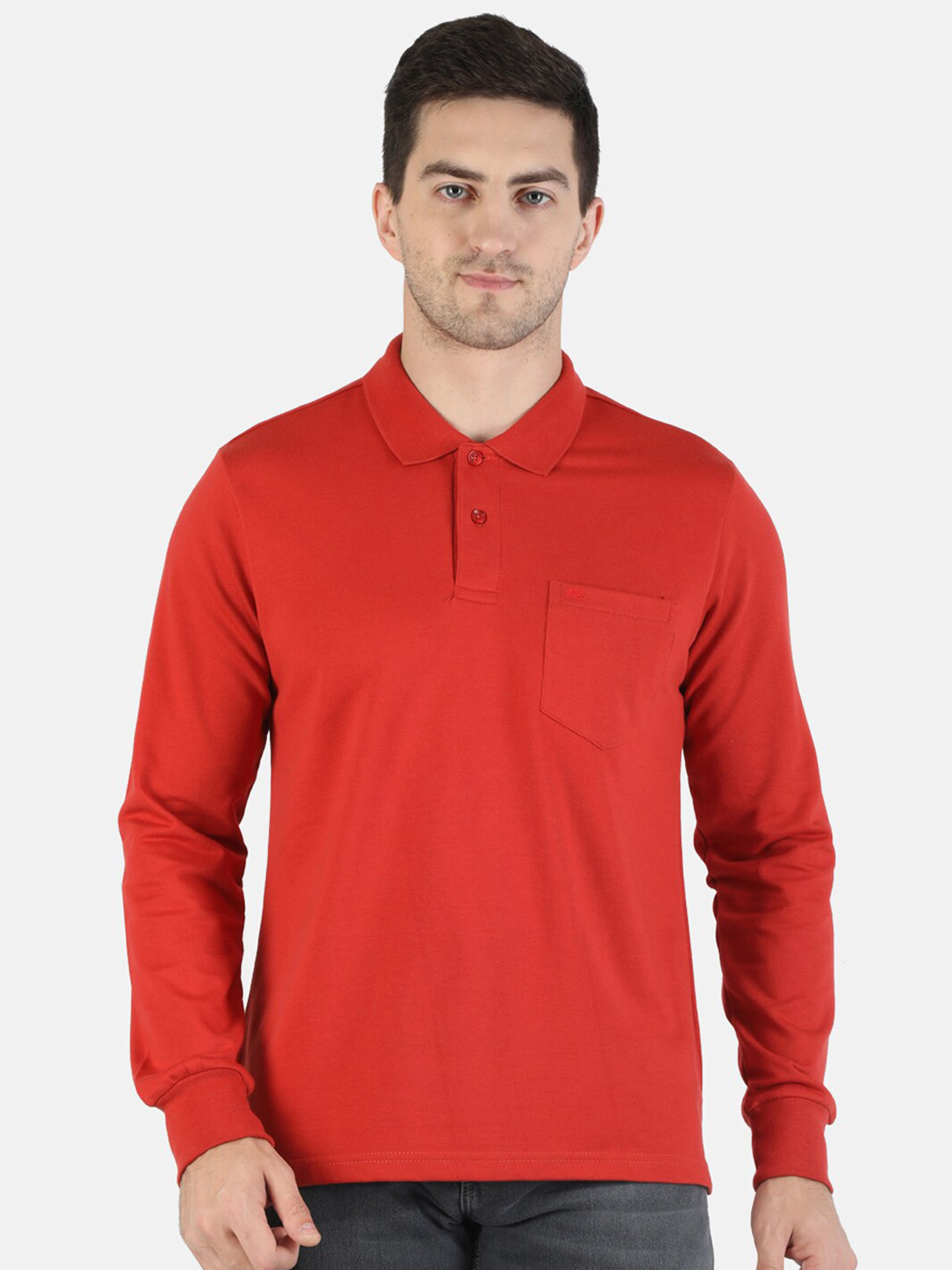 

Monte Carlo Men Red Polo Collar T-shirt, Orange