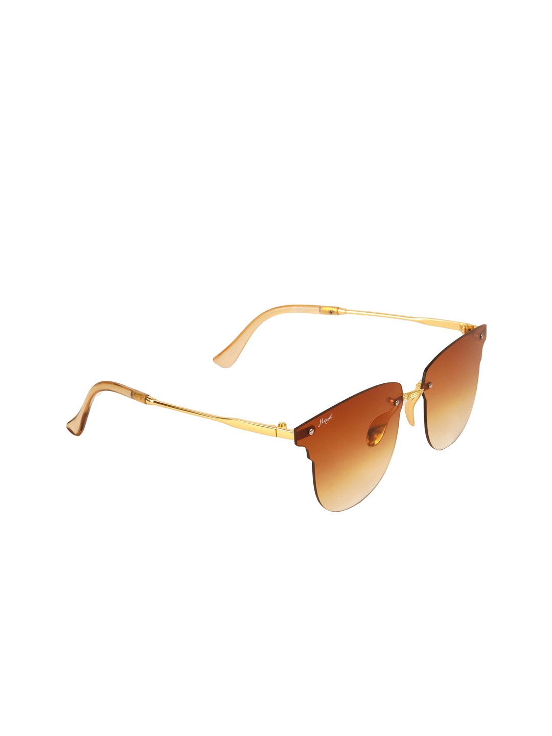 

Floyd Unisex Brown Lens & Gold-Toned Butterfly Sunglasses with UV Protected Lens