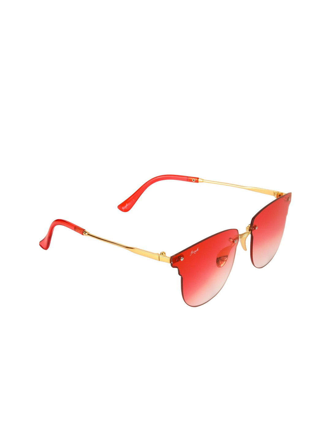 

Floyd Unisex Red Lens & Gold-Toned Butterfly Sunglasses with UV Protected Lens
