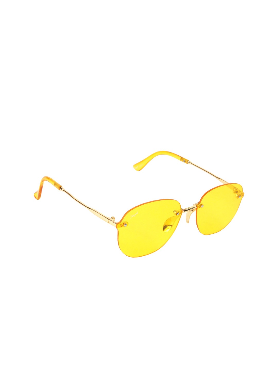 

Floyd Unisex Yellow Lens & Gold-Toned Oval Sunglasses with UV Protected Lens