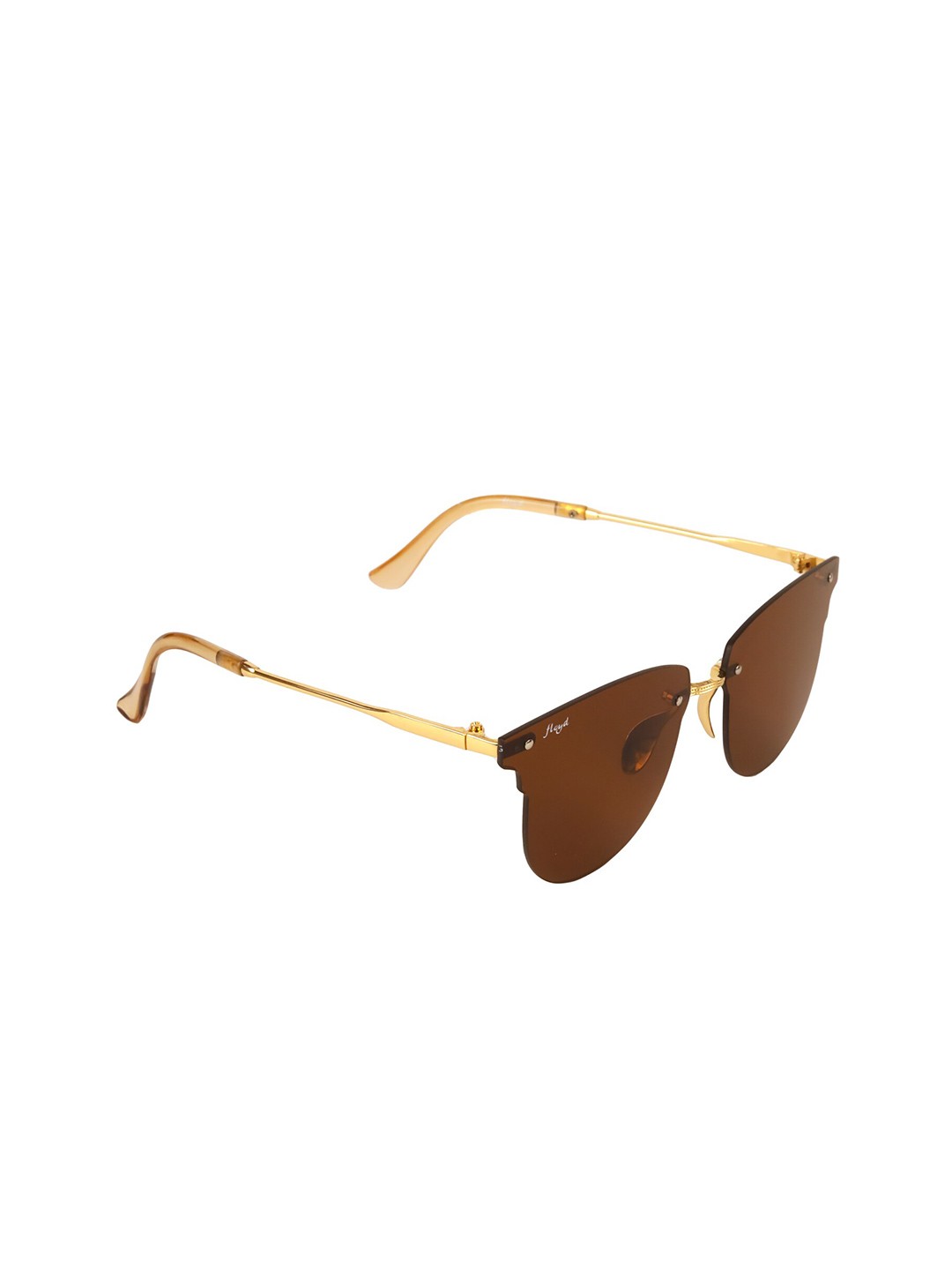 

Floyd Unisex Brown Lens & Gold-Toned Butterfly Sunglasses with UV Protected Lens