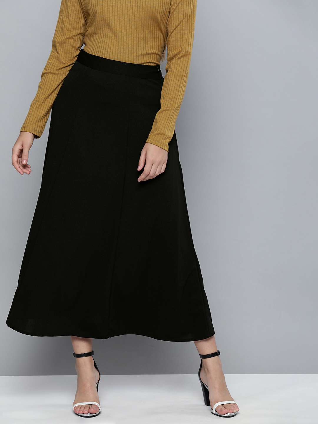 

Chemistry Women Black Maxi Flared Skirt