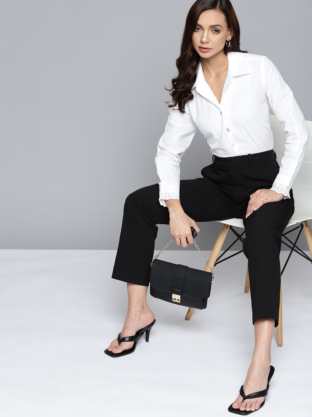 

Chemistry Women White Pure Cotton Casual Shirt