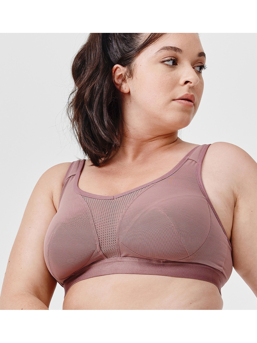 

Kalenji By Decathlon Purple Solid Non-Padded Workout Bra