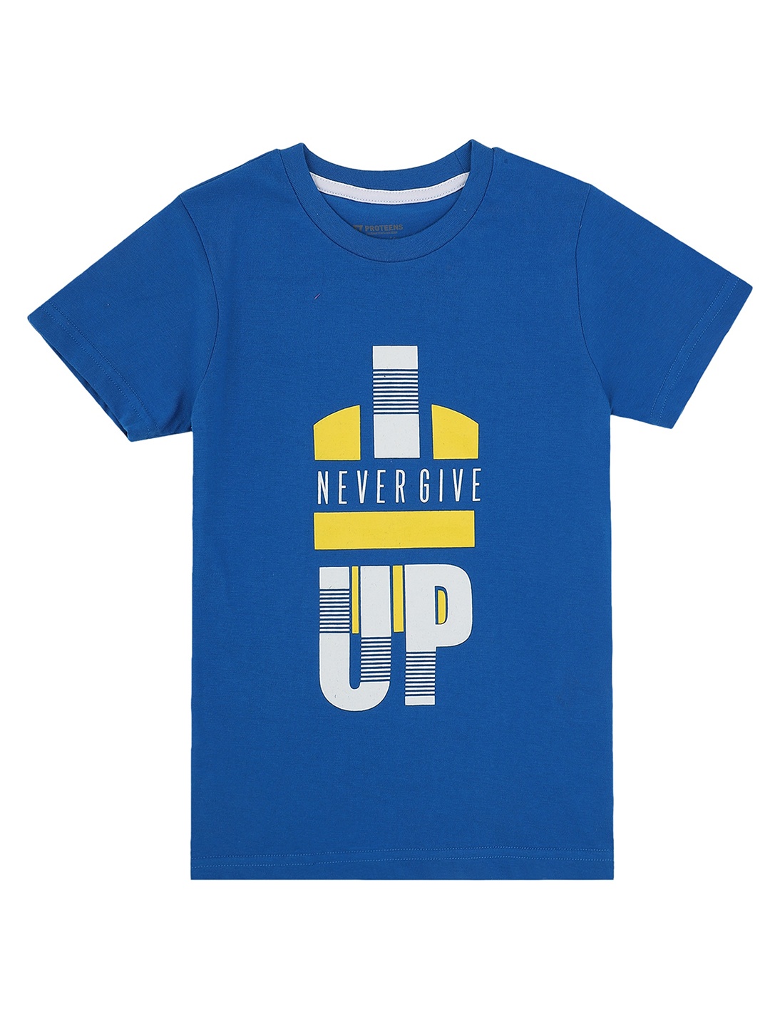 

PROTEENS Boys Blue Typography Printed Cotton T-shirt