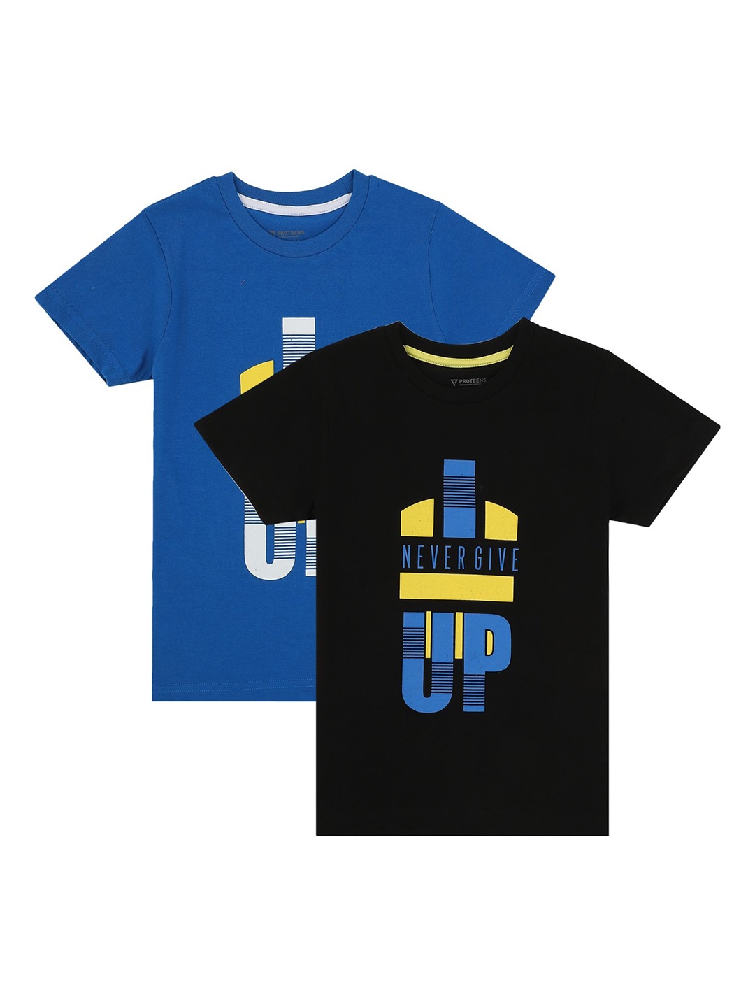 

PROTEENS Boys Pack of 2 Blue & Black Printed T-shirts