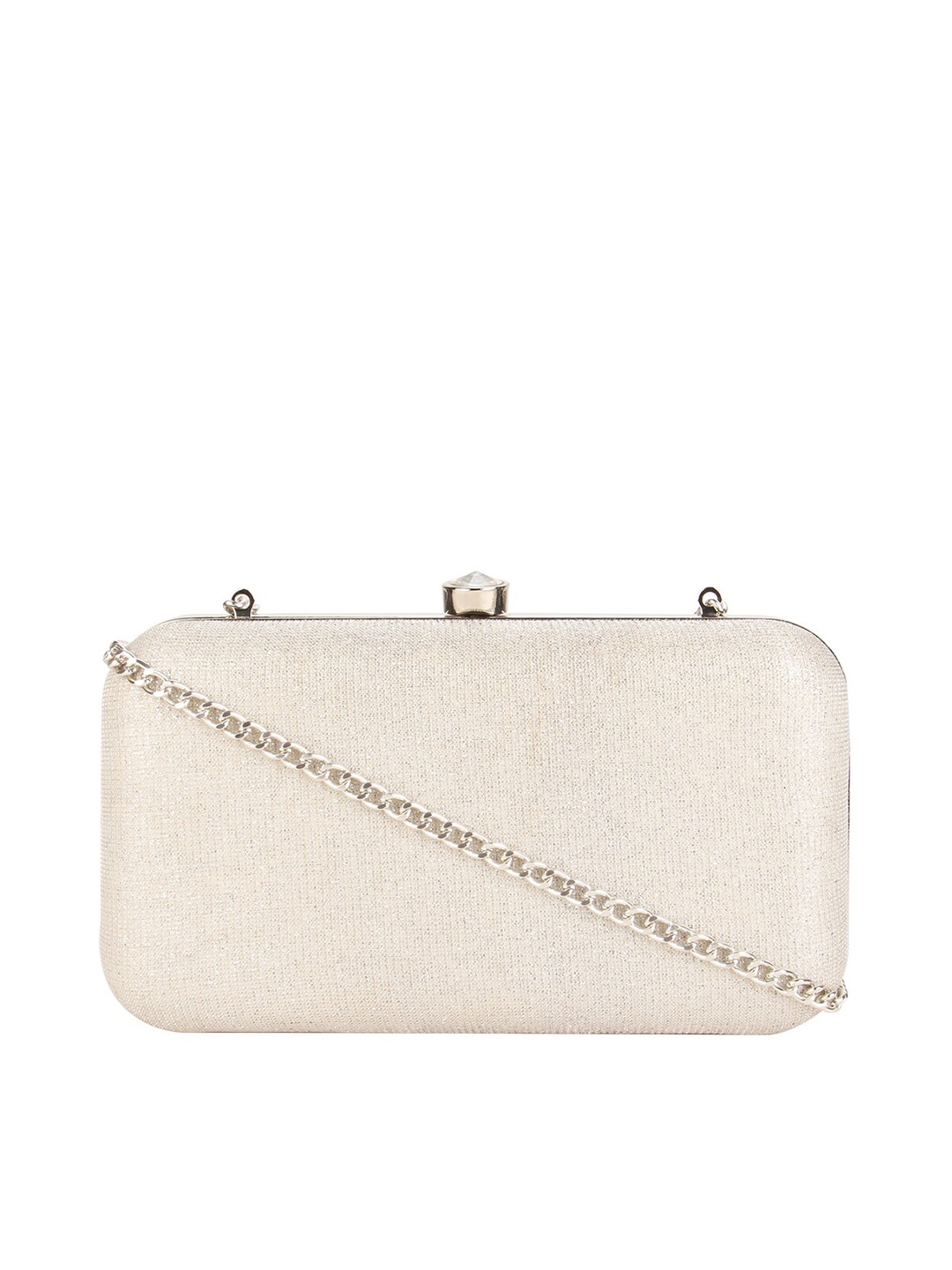 

Vdesi Women Silver-Toned Solid Box Clutch