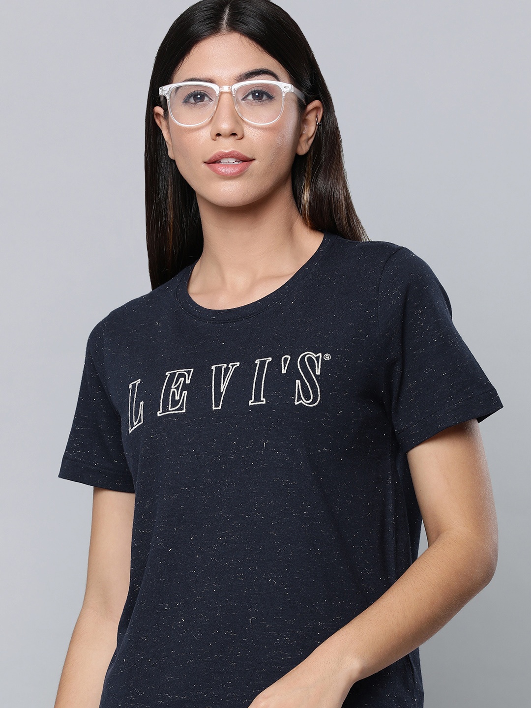 

Levis Women Blue Typography Printed Casual T-shirt