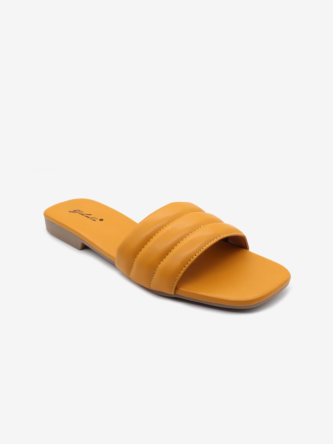 

Gibelle Women Yellow Textured Open Toe Flats