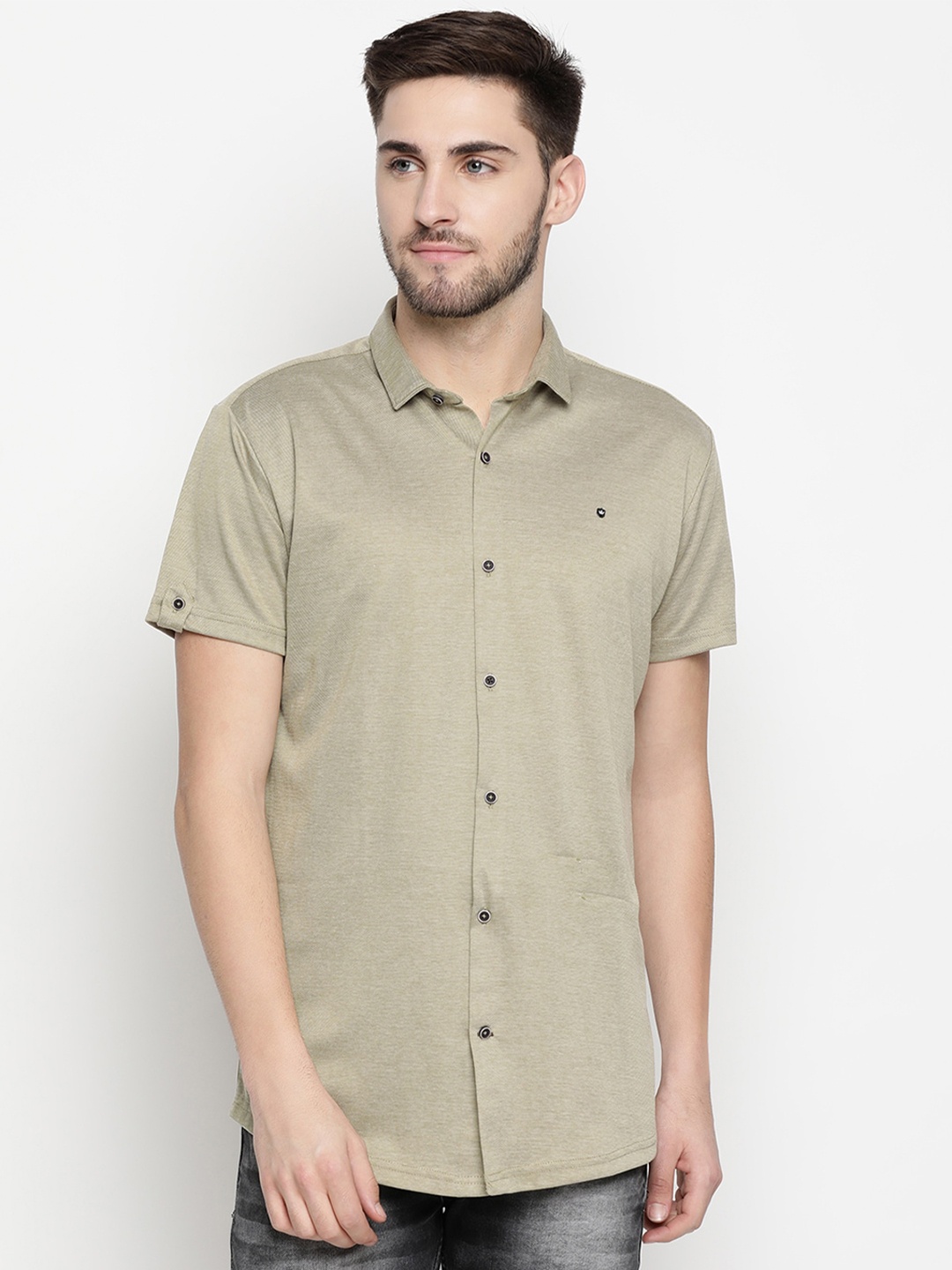 

V2 Value & Variety Men Green Solid Casual Shirt