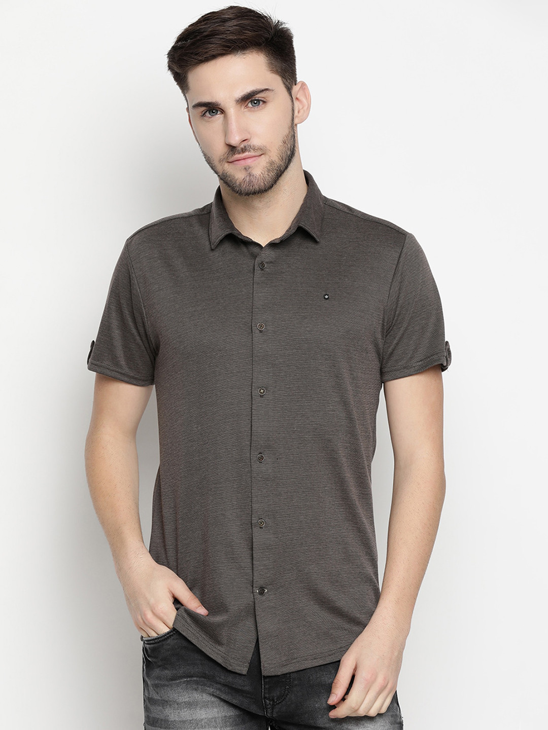 

V2 Value & Variety Men Grey Regular Fit Printed Casual Shirt