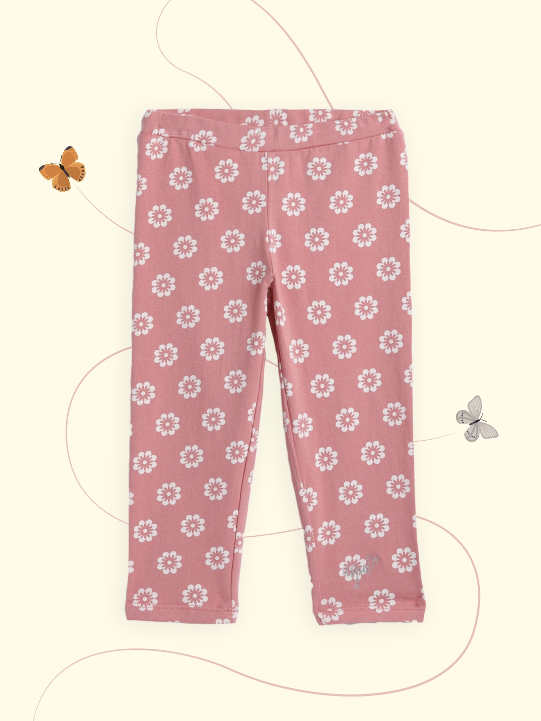 

U.S. Polo Assn. Kids Girls Pink Floral Printed Leggings