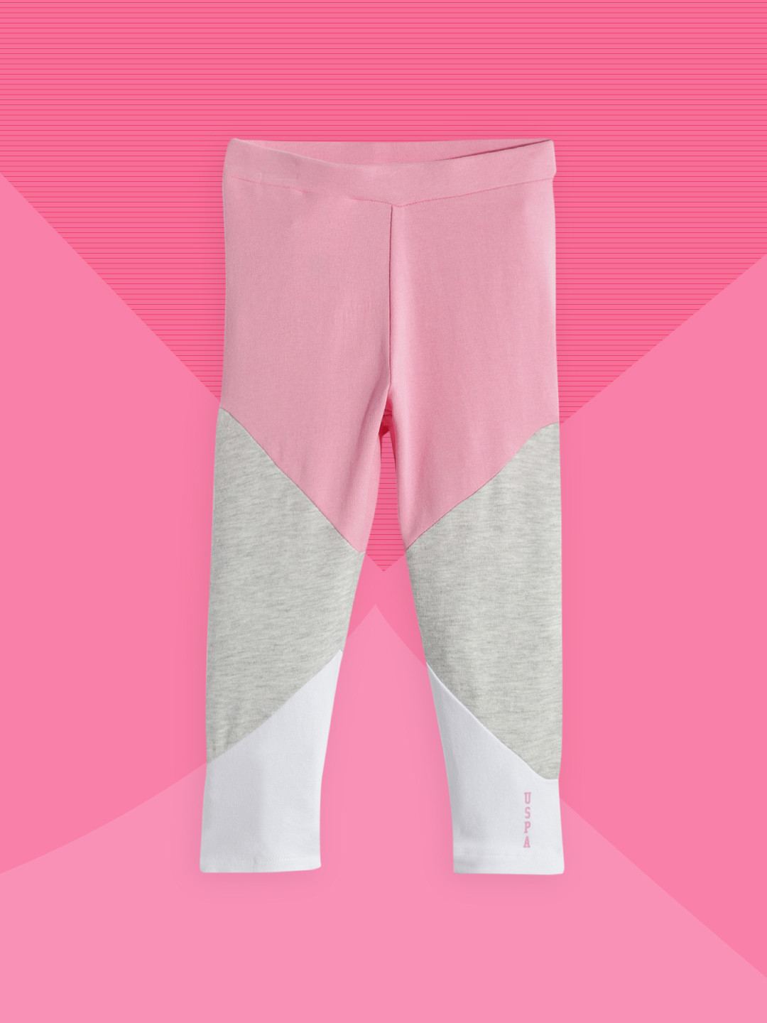 

U.S. Polo Assn. Kids Girls Pink Colourblocked Track Pants