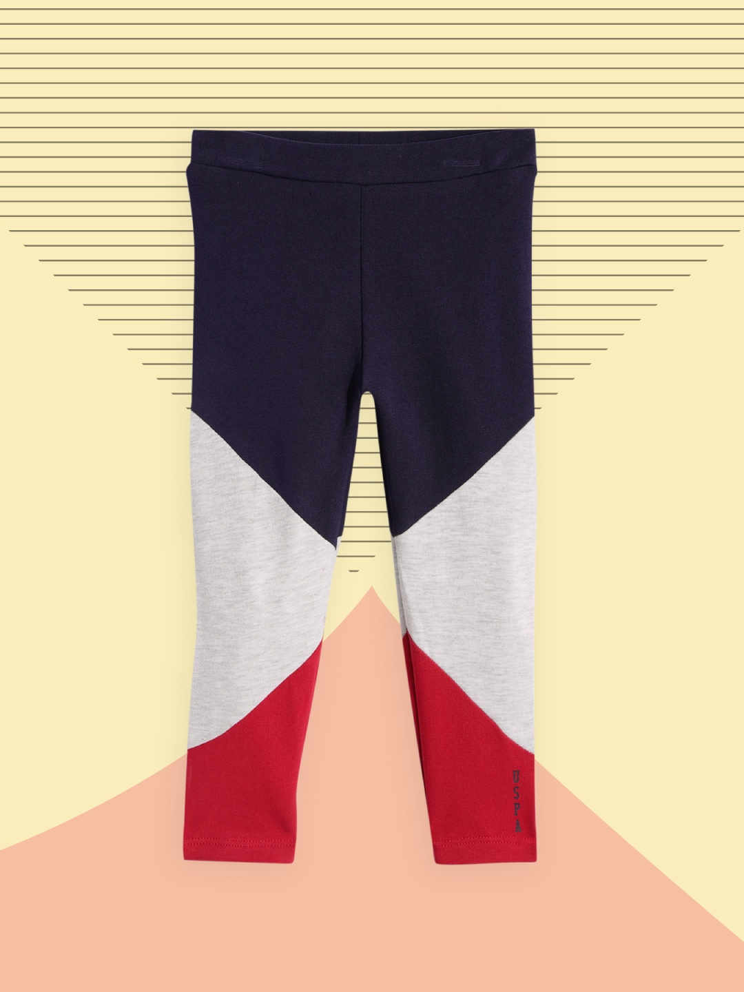 

U.S. Polo Assn. Kids Girls Navy Blue & Red Colourblocked Track Pants