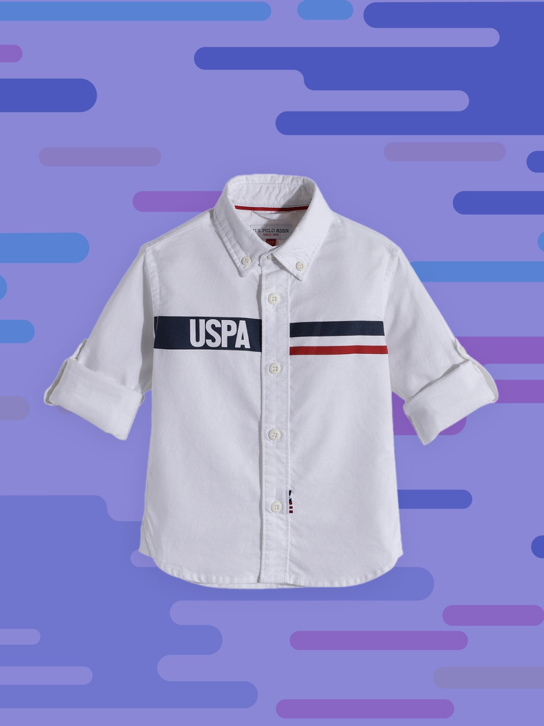 

U.S. Polo Assn. Kids Boys White Printed Pure Cotton Casual Shirt