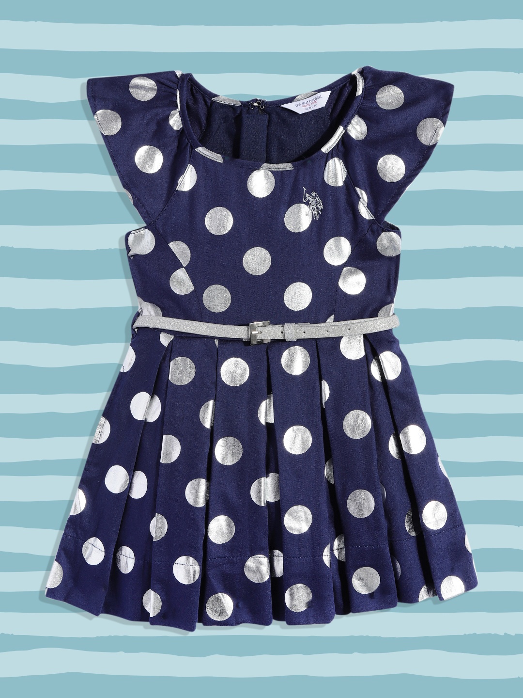 

U S Polo Assn Kids Navy Blue & White Dress