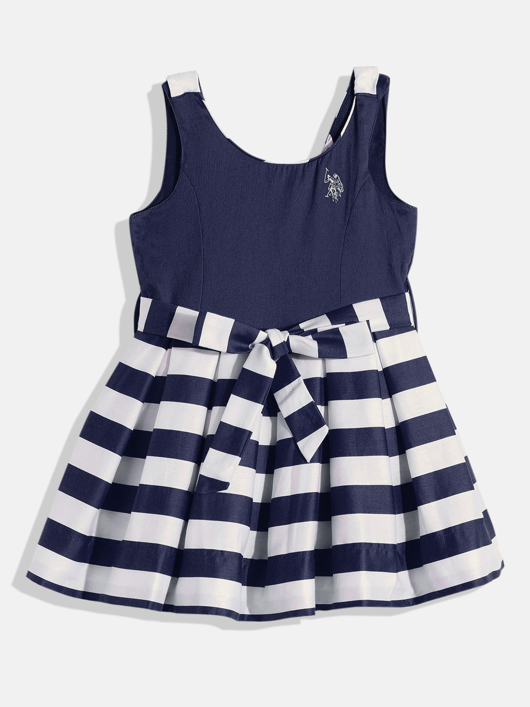 

U S Polo Assn Kids Blue & White Striped Dress