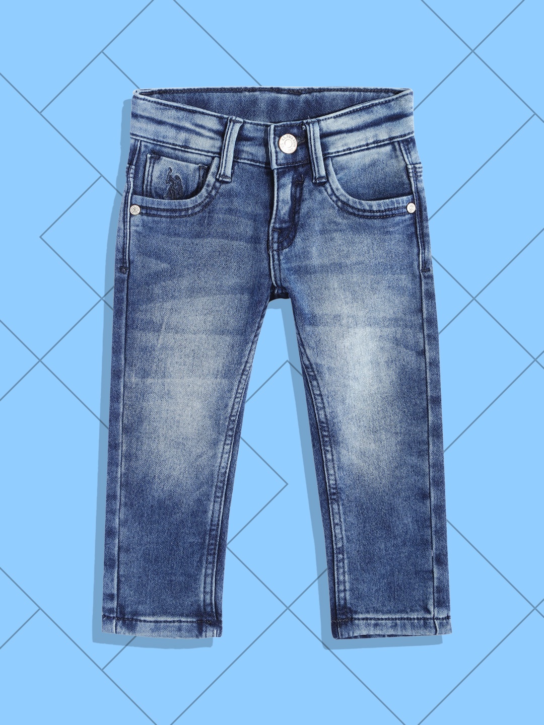 

U.S.Polo Assn. Kids Boys Blue Skinny Fit Clean Look Stretchable Jeans
