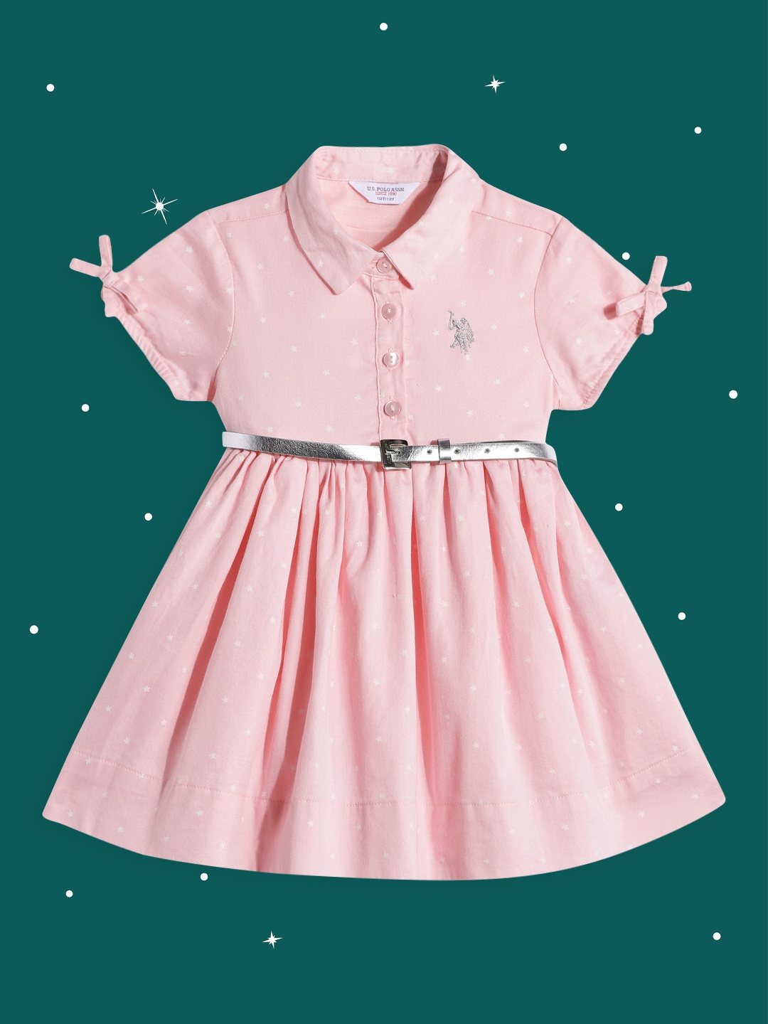 

U S Polo Assn Kids Pink Cotton Dress