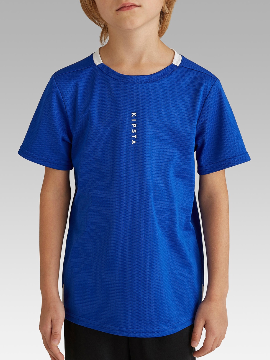 

Kipsta By Decathlon Kids Blue Essential Quick Drying Football Jersey