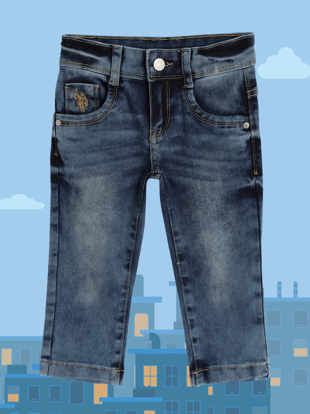 

U S Polo Assn Kids Boys Blue Stretchable Jeans