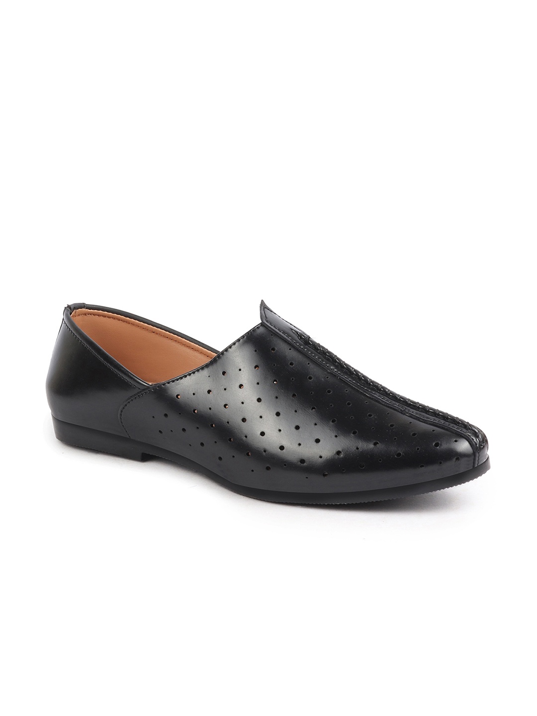 

FAUSTO Men Black PU Mojaris