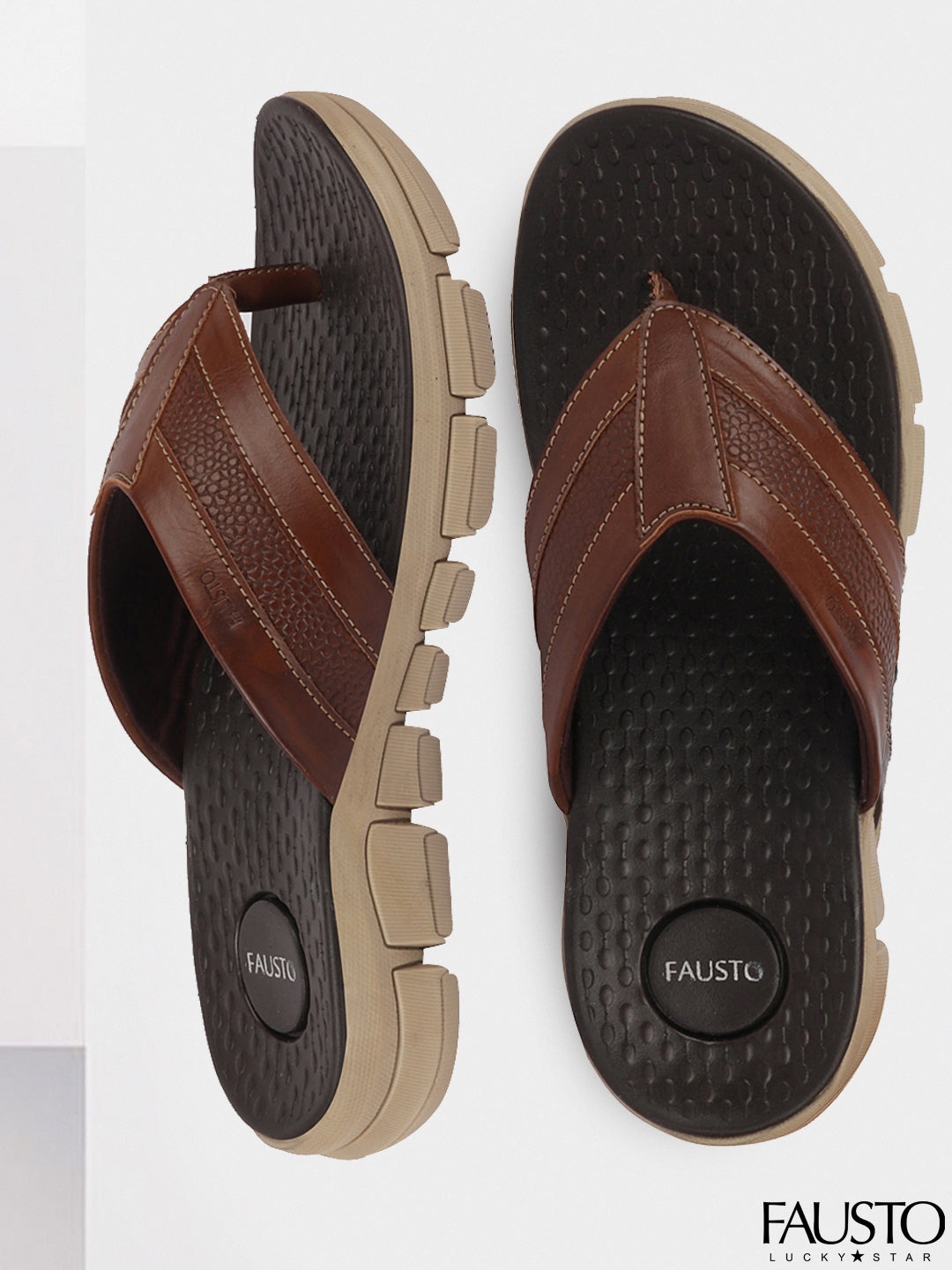 

FAUSTO Men Tan Room Slippers