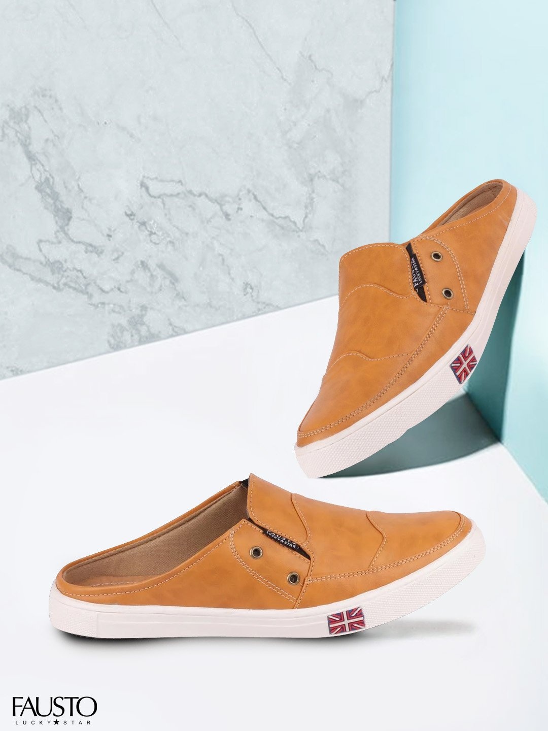 

FAUSTO Men Brown PU Slip-On Sneakers