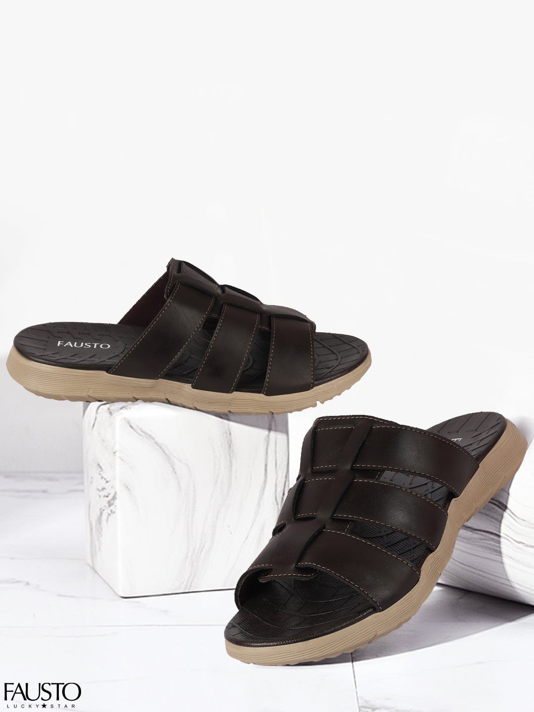 

FAUSTO Men Brown Room Slippers