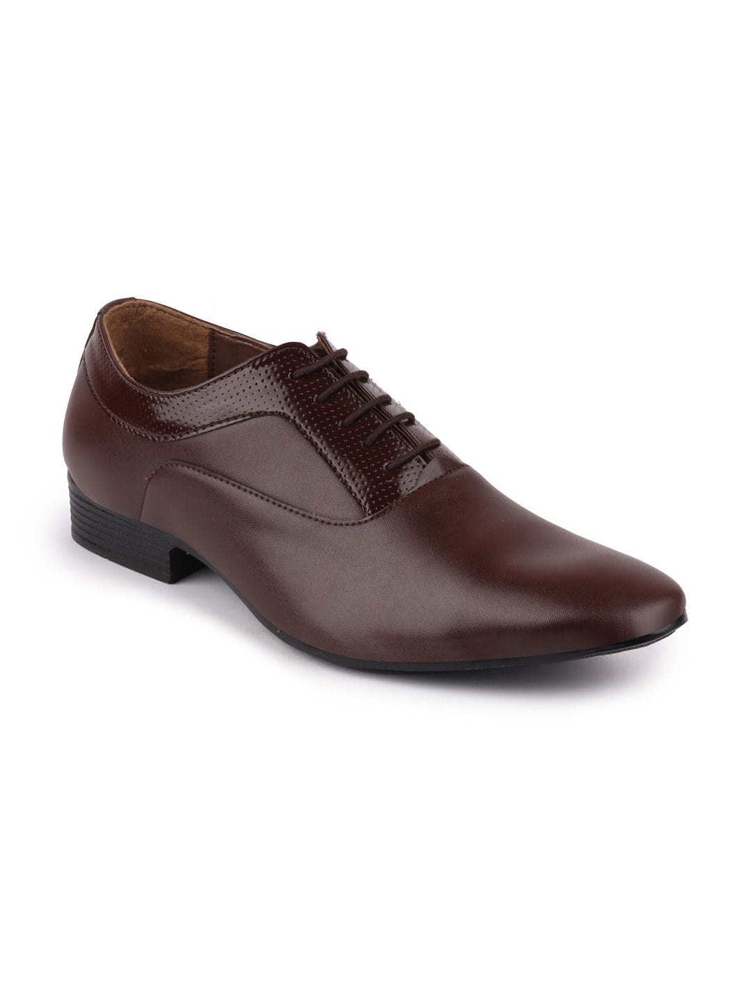 

FAUSTO Men Brown Solid PU Formal Oxfords