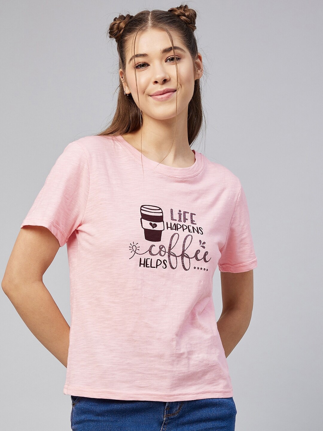 

Vvoguish Pink Print Summer Top