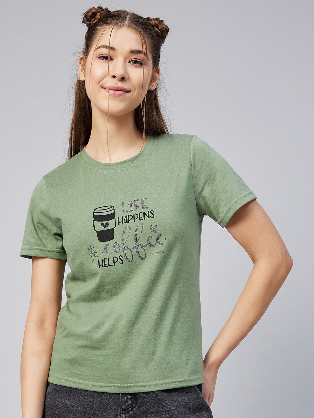 

Vvoguish Green Printed Top