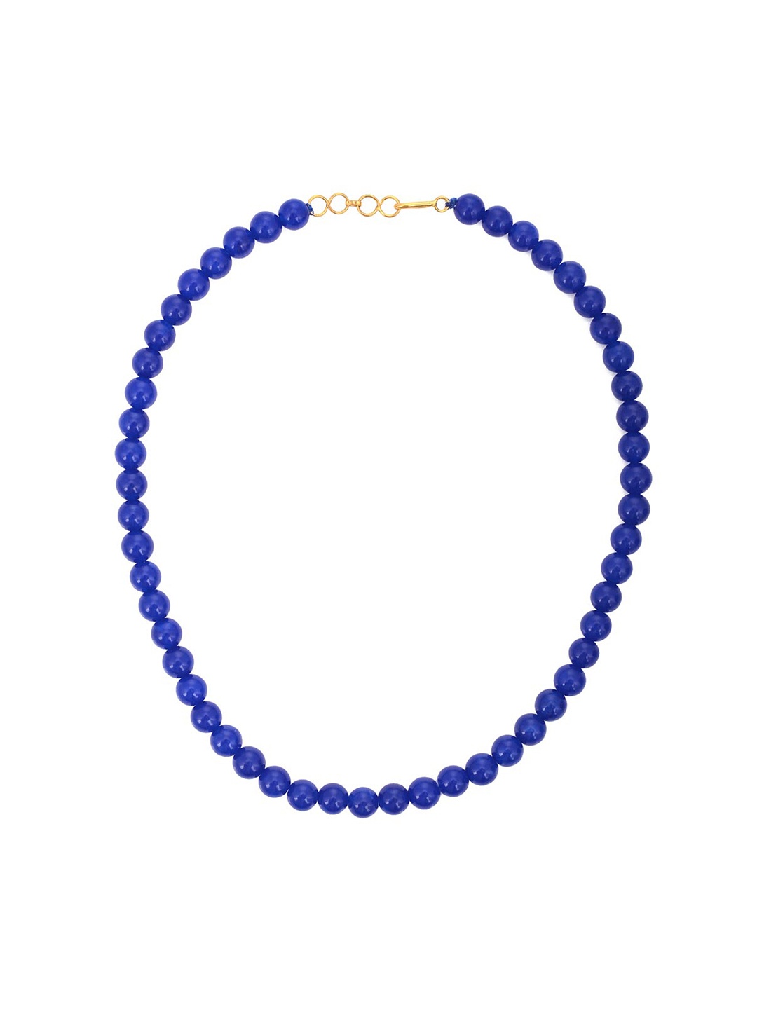 

Tistabene Blue & Gold-Toned Round Beads Single Stranded Necklace