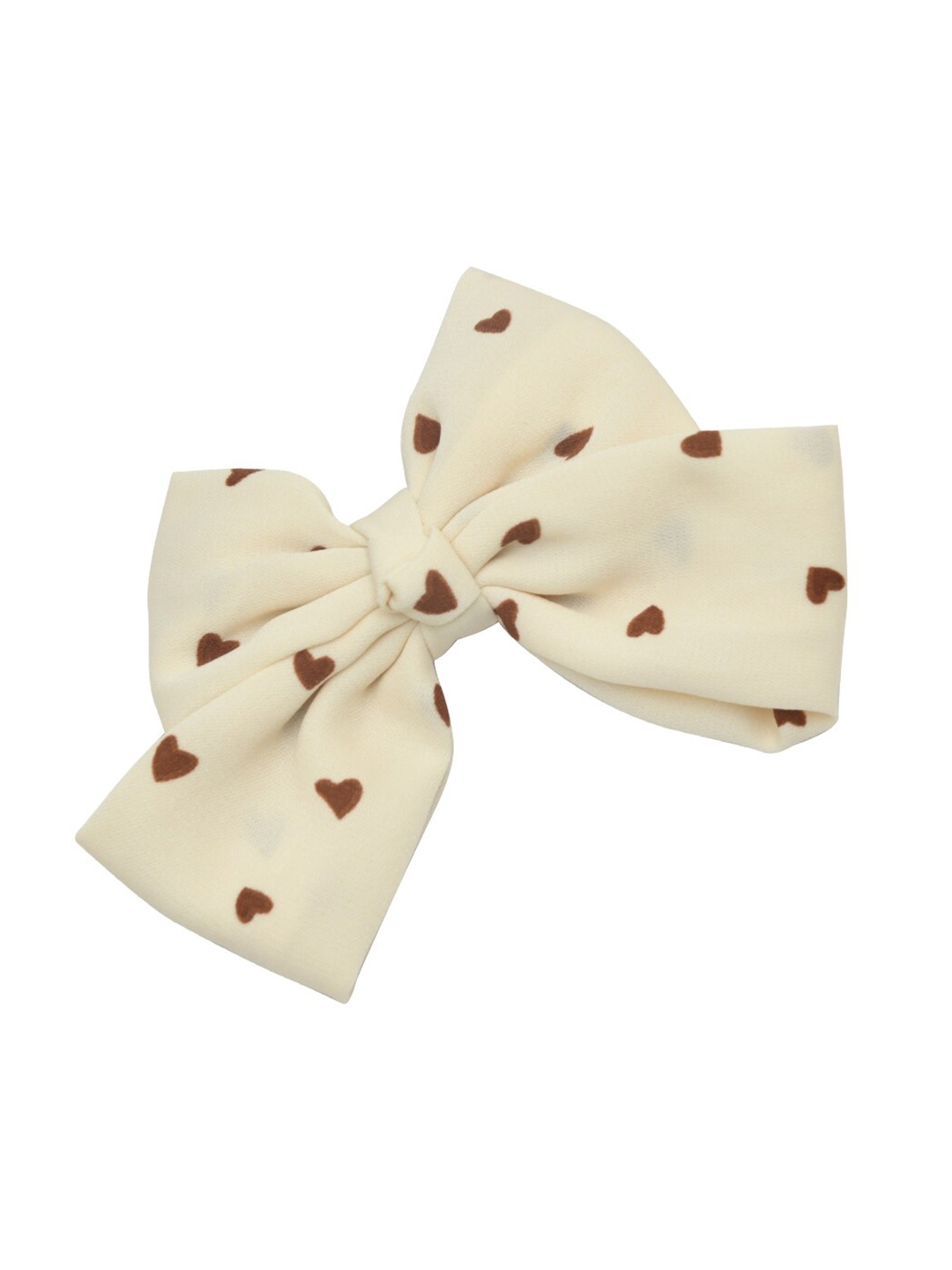 

FUNKRAFTS Girls Off-White & Brown Printed Bow Alligator Hair Clip