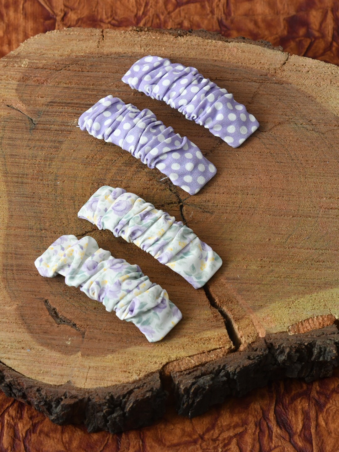 

FUNKRAFTS Girls Purple & Green Set of 4 Tic Tac Hair Clips