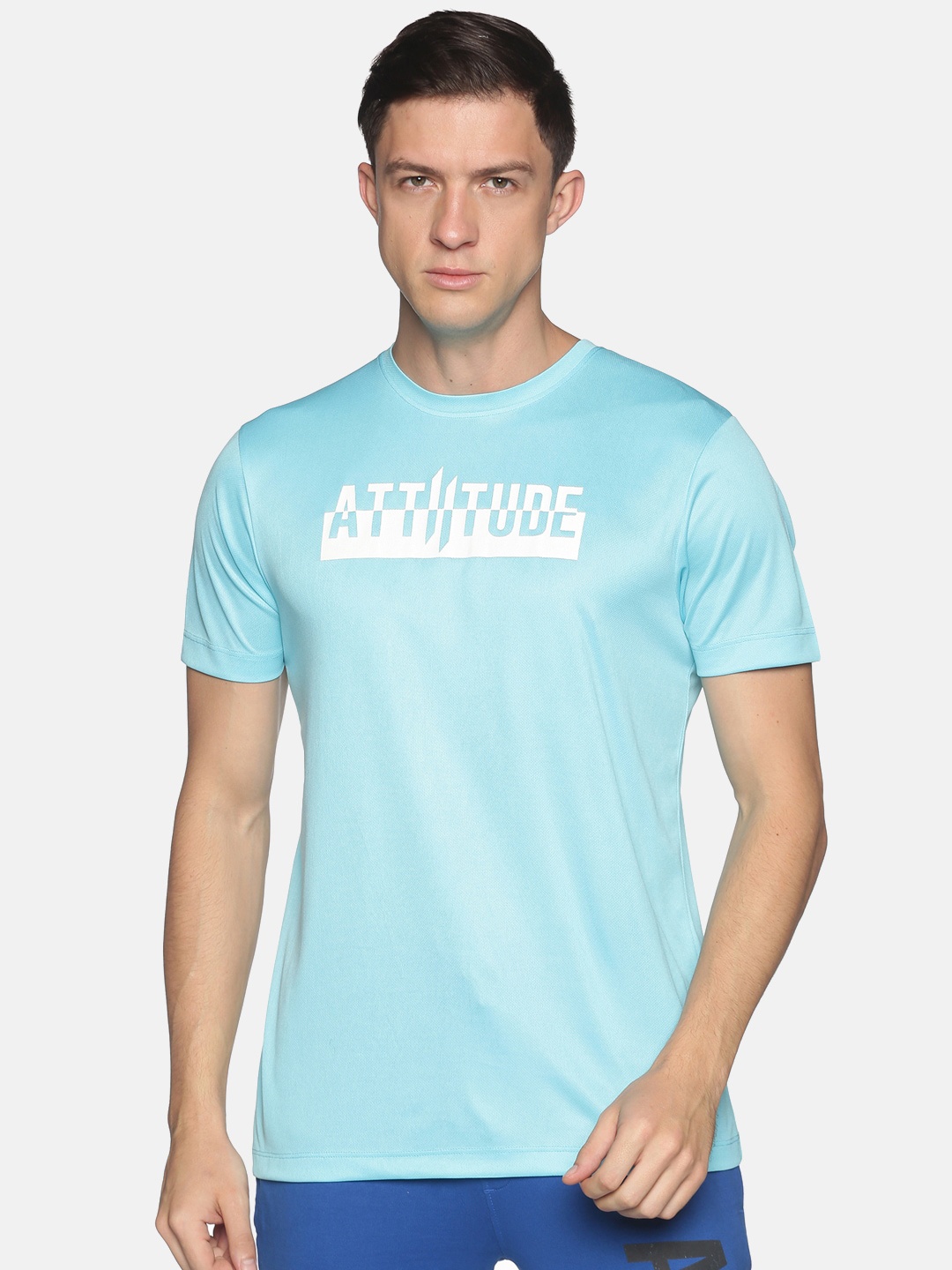 

ATTIITUDE Men Blue Typography Printed Slim Fit T-shirt