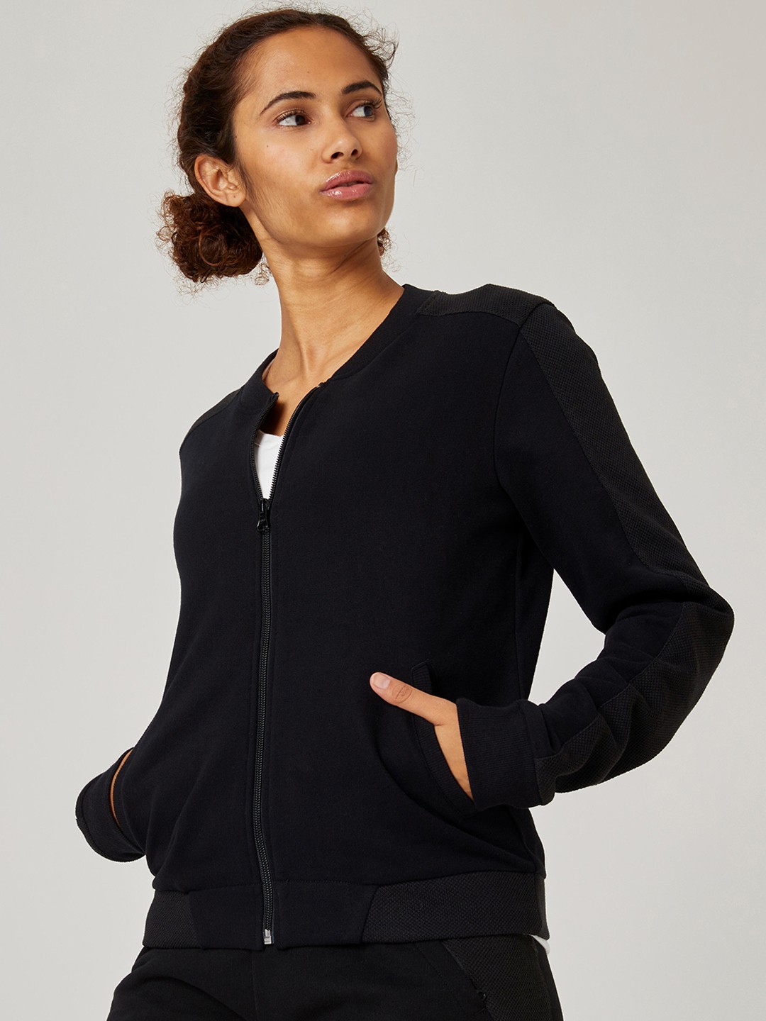 

NYAMBA By Decathlon Women Black Bomber Jacket