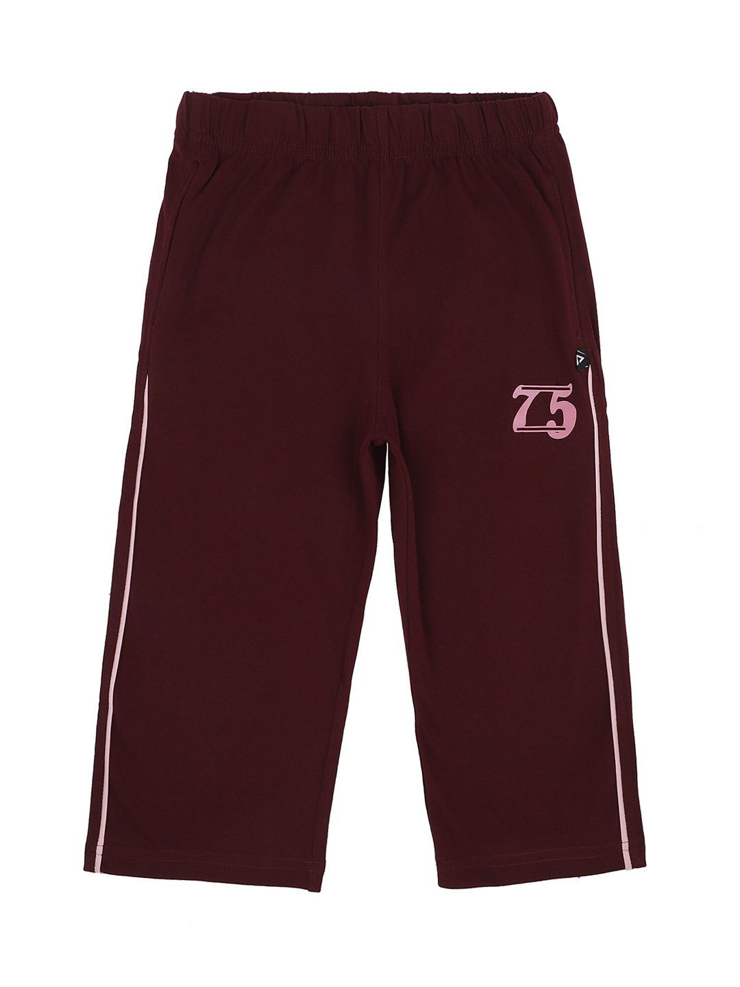 

PROTEENS Girls Maroon & Magenta Solid Mid -Rise Capris