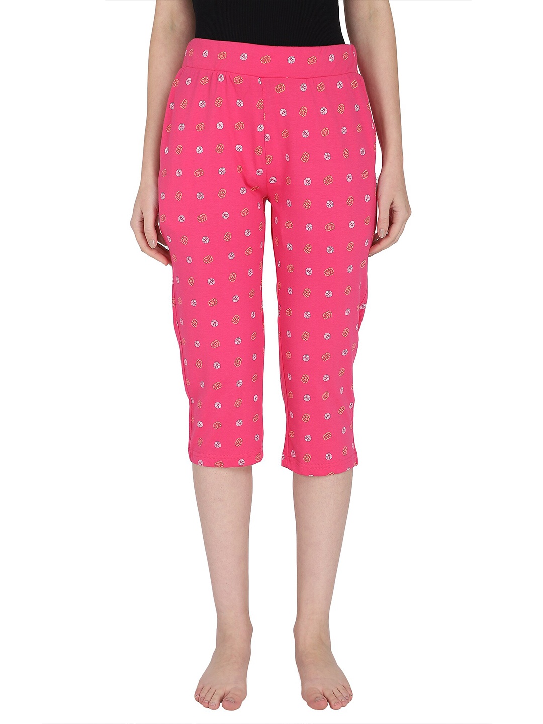 

PROTEENS Women Fuchsia & White Printed Capris
